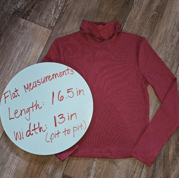 50% OFF ‼️GB girls 》 Ribbed Turtleneck in Burgundy - Picture 3 of 4
